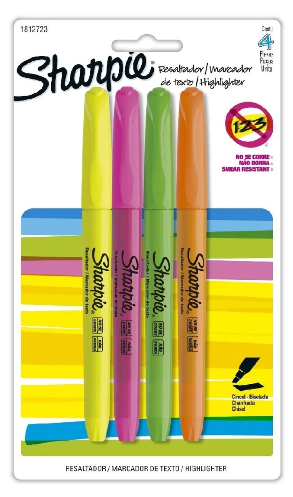 [N1812723] Resaltador Sharpie Pocket Sharpie Tx4 Surtida
