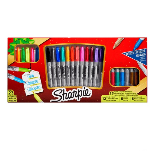 [N2087391] Bolígrafos Finos Sharpie Asst 23ct Brillante 19s